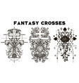 design set with fantasy crosses 2 vector image