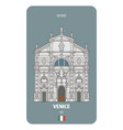 san moise church in venice italy vector image