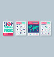 coronavirus poster set with infographics elements vector image vector image