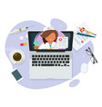 doctor online virtual consultation on computer vector image