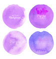 purple watercolor circle set on white background vector image vector image