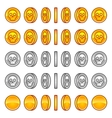 skull coins rotation animation sprites vector image vector image