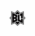 bl monogram logo with square rotate style outline vector image