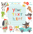 cute background with characters vector image