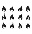 fire flame icon black set explosion symbol vector image vector image