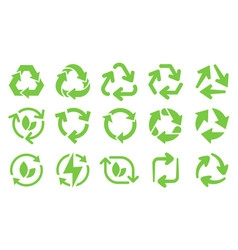 green eco recycle arrows icons reload arrows vector image vector image