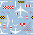 seamless pattern with airplanes and aerodrome vector image vector image