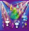 isometric celebration of christmas 3d dancing vector image vector image