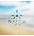 logo of palm on island and waves vector image vector image
