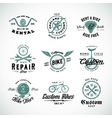 retro bicycle labels or logo templates set vector image vector image
