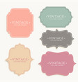 vintage labels frame set design vector image