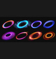 abstract neon ring halo light flare effect vector image