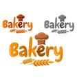 bakery emblem or logo made of baking in cartoon vector image