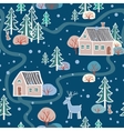 christmas pattern with houses vector image vector image