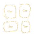 set of geometric golden line minimal frames vector image
