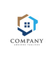hexagon house logo vector image