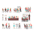 office team building concepts set vector image
