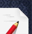paper blank with pencil hand draw vector image vector image