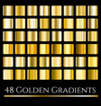 set of gold gradients golden squares vector image