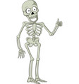 cartoon skeleton giving thumb up vector image