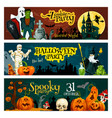halloween holiday zombie party invitation banner vector image