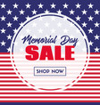 memorial day sale banner template with usa flag vector image