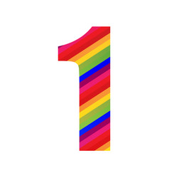 1 Number Rainbow Style Numeral Digit Colorful Vector Image 1 Number Rainbow Style Numeral Digit Colorful Vector Image