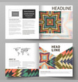 business templates for square design bi fold vector image vector image