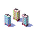 3d isometric mid-rise house with mini market vector image