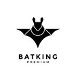 bat king black logo design vector image