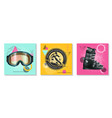 colorful winter sport cards set vector image vector image