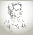 hand-drawn portrait of white-skin romantic woman vector image