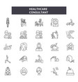 healthcare consultant line icons for web vector image