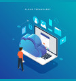 isometric flat design concept cloud technology vector image vector image