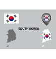 map of south korea and symbol vector image