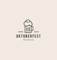 beer glass oktoberfest festival logo hipster vector image