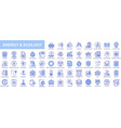 energy and ecology web icons set in blue line vector image vector image