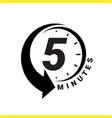 minute timer icons sign for five minutes vector image vector image