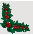 christmas decorative corner element with holly vector image