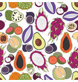 exotic fruits seamless pattern vector image