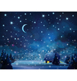 winter night blue vector image vector image