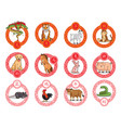 12 chinese zodiac animals ornamental frame lunar n vector image vector image