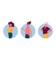 female character young adult and senior isolated vector image