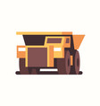 heavy yellow dumper truck industrial machine coal vector image