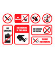 no smoking vaping zone forbidden monochrome vector image vector image
