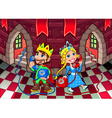 queen and king at the phone vector image