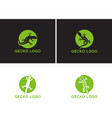 gecko green logo symbol vector image