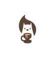 squirrel coffee mug logo icon mascot character vector image
