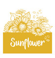 sunflower card design vector image