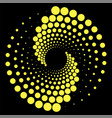 yellow circle dotted icon isolated on black vector image